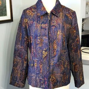 TANJAY fall color jacket,  Size 12P. Zipper closure. Dark Academia style. Y2K